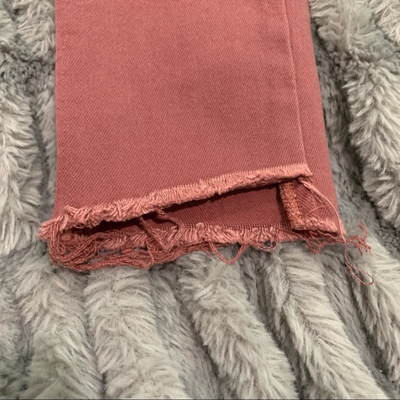 Maroon Embroidered Ankle Legging Jeans - Picture 3 of 6